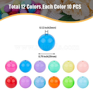 120Stk 12 Farben undurchsichtige Acrylperlen(MACR-DC0001-07)-2