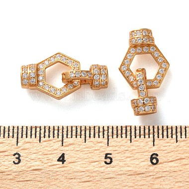 925 fermoirs déployants en argent sterling avec micro pavés de zircone cubique transparents(STER-K176-24G)-3