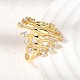 Brass Micro Pave Cubic Zirconia Cuff Open Rings(RJEW-P186-01G)-3