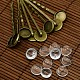 12mm Transparent Clear Domed Glass Cabochon Cover for Iron Hair Bobby Pin DIY Making(DIY-X0071-NF)-1