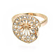Brass Micro Pave Clear Cubic Zirconia Peg Bails Cuff Finger Ring Settings(KK-S354-284-NF)-2