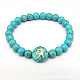 Bracelets extensibles en perles turquoise synthétiques pour femmes(XC6059-2)-1