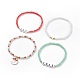 4Pcs 4 Style Glass Stretch Bracelets Set with Word Xmas Joy Acrylic Beads(BJEW-TA00126)-4