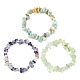 3 pcs 3 style naturel mélangé pierres précieuses puces perles bracelets extensibles ensemble pour les femmes(BJEW-FZ00006)-2
