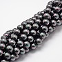 Black Round Shell Pearl Beads(X-BSHE-L025-05-10mm)