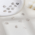 16Pcs 4 Style Mother's Day Theme, 304 Stainless Steel Charms, Mixed Heart, Stainless Steel Color, 10~15x13~10x1mm, Hole: 1.2~1.5mm, 4pcs/style(STAS-LP0003-70)