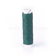 Round Waxed Polyester Twisted Cord, Micro Macrame Cord, for Leather Projects, Bookbinding, Dark Slate Gray, 0.65mm, about 21.87 yards(20m)/roll(YC-L003-D-09)