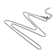 304 Stainless Steel Ball Chain Necklaces, with Lobster Claw Clasps, Stainless Steel Color, 19.89 inch(50.5cm)(NJEW-JN02912-03)