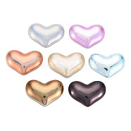 Electroplated Glass Cabochons, Heart, Mixed Color, 15x21x4~5mm(EGLA-N011-001B)