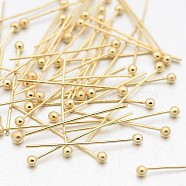 Brass Ball Pins, Golden, 20x0.4mm, about 400pcs/20g(X-KK-L048-03)