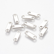 304 Stainless Steel Chain Tabs, Chain Extender Connectors, Stainless Steel Color, 12x4x1mm, Hole: 1.5mm(STAS-K149-01P)