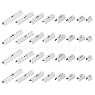 304 Stainless Steel Ribbon Crimp Ends, Stainless Steel Color, 320pcs/box(STAS-UN0016-25P)