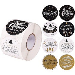 Adhesive Roll Sticker Labels, for Envelopes, Bubble Mailers and Bags, Christmas, Mixed Color, 25mm, 500pcs/roll(DIY-S001-03A)