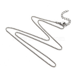 Non-Tarnish 304 Stainless Steel Ball Chain Necklaces, with Lobster Claw Clasps, Stainless Steel Color, 19.89 inch(50.5cm)(NJEW-JN02912-03)