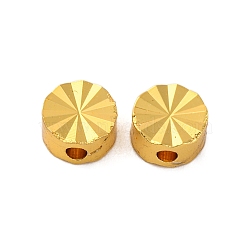 Rack Plating Brass Beads, Cadmium Free & Lead Free, Long-Lasting Plated, Flat Round, Wavy edge, Real 18K Gold Plated, 5x3mm, Hole: 1.2mm(KK-Z070-36G-01)