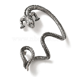 316 Surgical Stainless Steel Cuff Earrings, Lizard, Left, Antique Silver, 66x44mm(EJEW-E300-24AS-02)