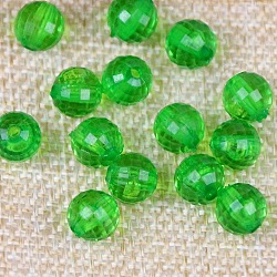 Transparent Acrylic Beads, Round, Green, 20mm, about 110pcs/500g.(TACR-NH0001-H-15)