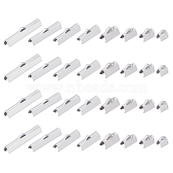 304 Stainless Steel Ribbon Crimp Ends, Stainless Steel Color, 320pcs/box(STAS-UN0016-25P)