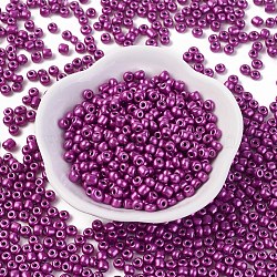 Baking Paint Glass Seed Beads, Dark Orchid, 6/0, 4~5x3~4mm, Hole: 1~2mm, about 4500pcs/bag(SEED-S003-K31)
