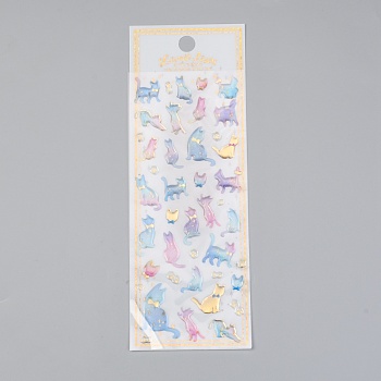 Epoxy Resin Sticker, for Scrapbooking, Travel Diary Craft, Cat Pattern, 0.55~2.4x0.5~1.9cm