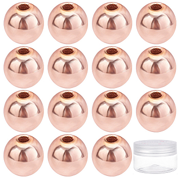 200Pcs DIY Electroplate Non-magnetic Synthetic Hematite Bead Stretch Bracelets Making Kits, Including Round Beads and Elastic Thread, Rose Gold Plated, 6mm, Hole: 1mm, 200pcs