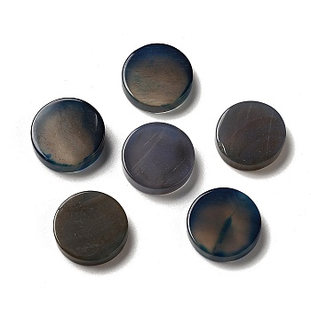 Natural Blue Agate Cabochons, Flat Round, Dyed & Heated, 20x5mm