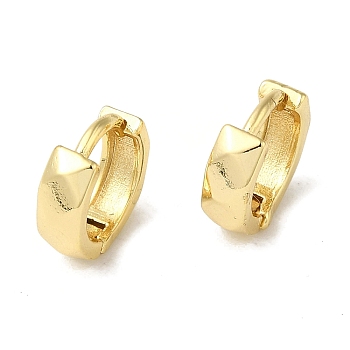 Brass Huggie Hoop Earrings for Women, Real 18K Gold Plated, 10.5x3.5mm