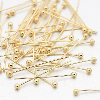 Brass Ball Pins, Golden, 20x0.4mm, about 400pcs/20g