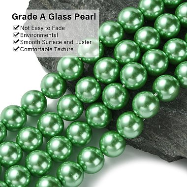 Eco-Friendly Glass Pearl Beads Strands(HY-A008-12mm-RB008)-3