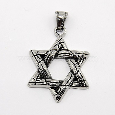 Antique Silver Star Stainless Steel Pendants