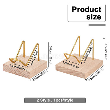 Fingerinspire 2pcs 2 スタイルの真鍮クリスタル ミネラル ディスプレイ イーゼル(ODIS-FG0001-47)-2