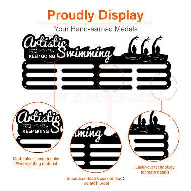Слово художественное плавание мода железная медаль вешалка держатель настенная стойка(ODIS-WH0021-335)-5