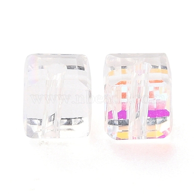 Transparent Square Faceted Glass Beads(GLAA-C013-02)-4
