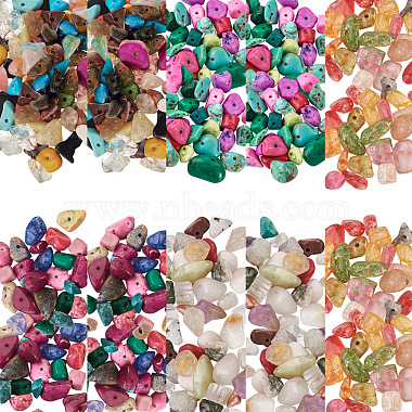 225g 10 styles de perles de pierres précieuses mélangées(G-TA0001-24)-2