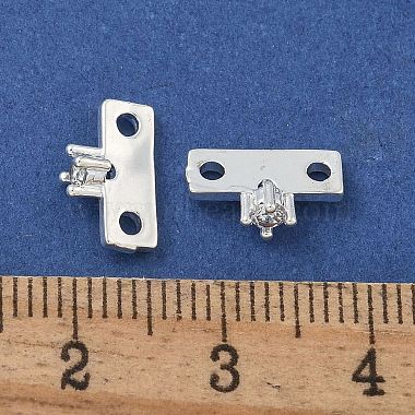 Brass Clear Cubic Zirconia Spacer Bars(ZIRC-F141-06S)-2