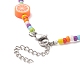 Orange & Grape & Lollipop & Apple Polymer Clay & Glass Seed Beaded Necklace(NJEW-JN04158)-6