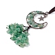 Natural Green Aventurine Moon with Chips Tassel Pendant Decorations(G-L524-07R-B06)-3