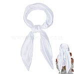 Satin Headscarf, for Summer Travel & Photography, Headbands for Women, White, 900x840x0.5mm(AJEW-GF0014-12A)