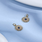 2Pcs Brass Micro Pave Cubic Zirconia Charms, Flower, Lead Free & Nickel Free & Cadmium Free, with Jump Ring, Real 18K Gold Plated, 15x13x3mm, Hole: 3mm(ZIRC-LP0001-35)