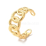 Ion Plating(IP) 304 Stainless Steel Curb Chains Shape Open Cuff Ring, Hollow Ring for Men Women, Golden, US Size 10 1/4(19.9mm)(RJEW-I085-19G)