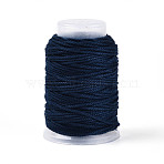 22M Macrame Cotton Cord, Round Braided Rope, for Wall Hanging, Crafts, Gift Wrapping, Marine Blue, 1.5mm, about 24.06 Yards(22m)/Roll(OCOR-T017-07B)
