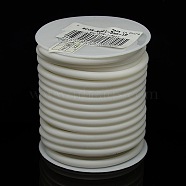 Synthetic Rubber Cord, Hollow, with White Plastic Spool, White, 5mm, Hole: 3mm, about 10.93 yards(10m)/roll(RCOR-R001-5mm-10)