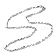 Non-Tarnish 201 Stainless Steel Twist Bar Link Chain Necklaces for Men Women, Stainless Steel Color, 20.16 inch(51.2cm)(NJEW-G112-04P)