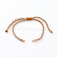 Adjustable Nylon Braided Cord Bracelet Making, with 304 Stainless Steel Jump Rings, Chocolate, 5~9-5/8 inch(12.8~24.5cm)(AJEW-JB00874-02)