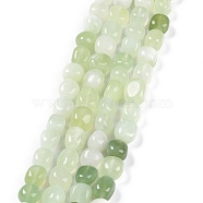 Natural New Jade Beads Strands, Nuggets Tumbled Stone, 6.5~15x7~14x7~14mm, Hole: 1~1.4mm, about 32~33pcs/strand, 15.16~ 15.75 inch(38.5~40cm)(G-C038-02N)