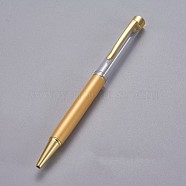 Creative Empty Tube Ballpoint Pens, with Black Ink Pen Refill Inside, for DIY Glitter Epoxy Resin Crystal Ballpoint Pen Herbarium Pen Making, Golden, Orange, 140x10mm(AJEW-L076-A39)