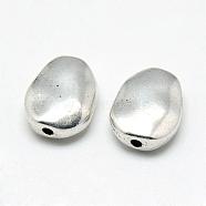 Tibetan Style Alloy Beads, Oval, Cadmium Free & Lead Free, Antique Silver, 15x12x5.5mm, Hole: 1.5mm, about 270pcs/1000g(TIBE-S301-062AS-RS)