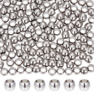 200Pcs 201 Stainless Steel Spacer Beads, Rondelle, Stainless Steel Color, 4x3mm, Hole: 2.5mm(STAS-UN0054-11)