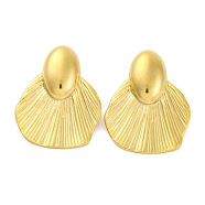 Ion Plating(IP) 304 Stainless Steel Hat Stud Earrings, Real 18K Gold Plated, 38x30mm(EJEW-D281-13G)