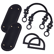 Elite Bag Replacement Accessories, Including Nylon Cord Purse Handle, Plastic D Shape Purse Handle, PU Leather Oval Long Bottom, Black(FIND-PH0020-17)